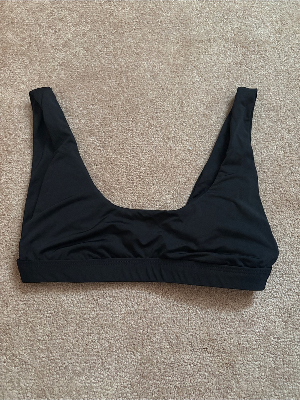 Classic Black Scoop-Neck Bikini Top